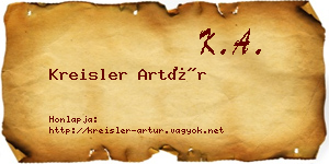 Kreisler Artúr névjegykártya